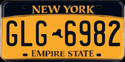 NY license plate GLG6982