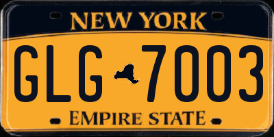 NY license plate GLG7003