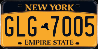 NY license plate GLG7005