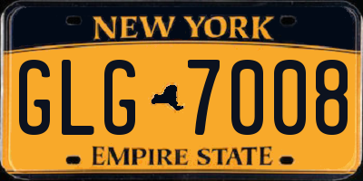 NY license plate GLG7008
