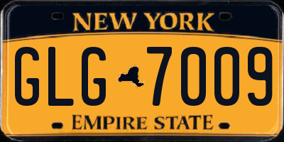 NY license plate GLG7009