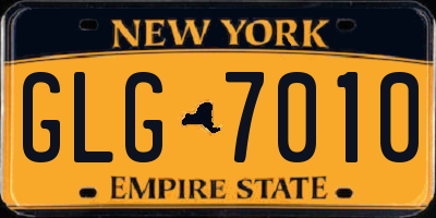 NY license plate GLG7010