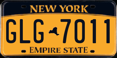 NY license plate GLG7011