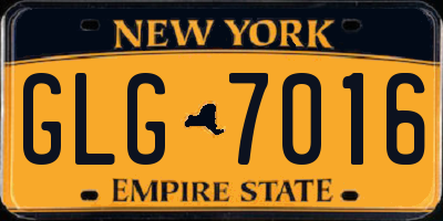 NY license plate GLG7016