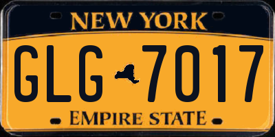 NY license plate GLG7017