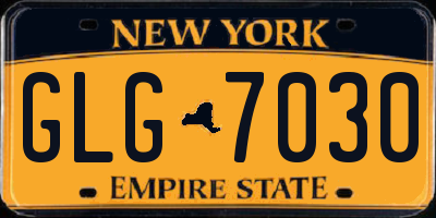NY license plate GLG7030