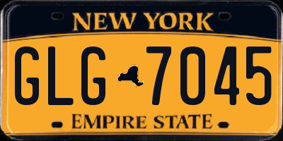 NY license plate GLG7045