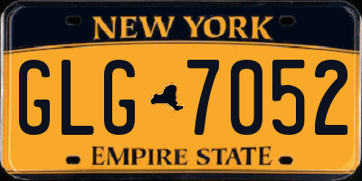 NY license plate GLG7052