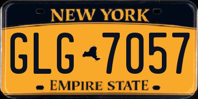NY license plate GLG7057