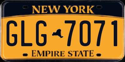 NY license plate GLG7071