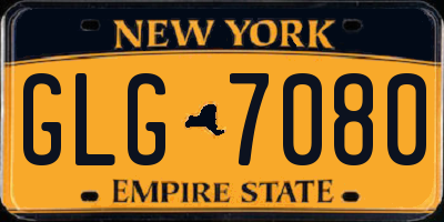 NY license plate GLG7080