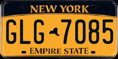 NY license plate GLG7085