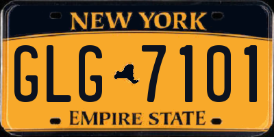 NY license plate GLG7101