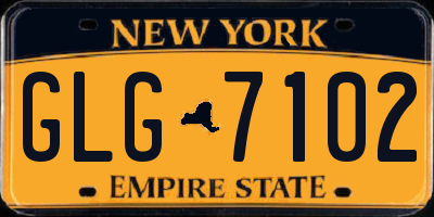 NY license plate GLG7102