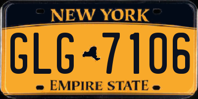 NY license plate GLG7106
