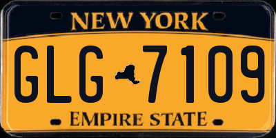 NY license plate GLG7109