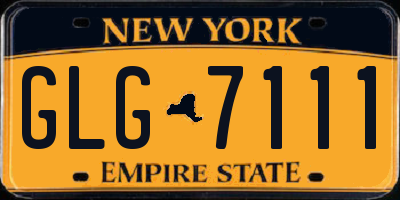 NY license plate GLG7111