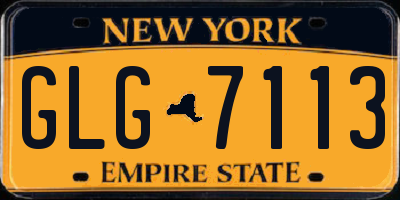 NY license plate GLG7113