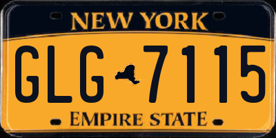 NY license plate GLG7115