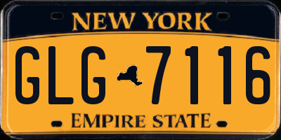 NY license plate GLG7116
