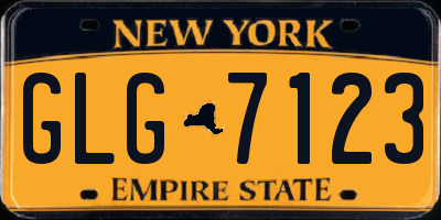 NY license plate GLG7123