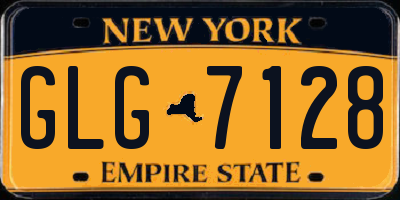 NY license plate GLG7128