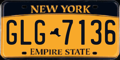 NY license plate GLG7136