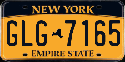 NY license plate GLG7165