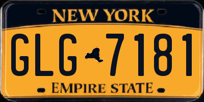 NY license plate GLG7181