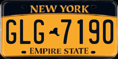 NY license plate GLG7190