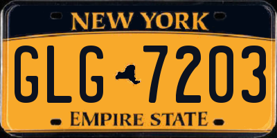 NY license plate GLG7203
