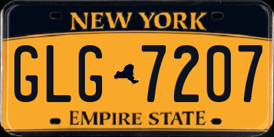 NY license plate GLG7207