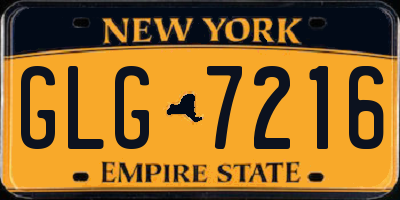 NY license plate GLG7216