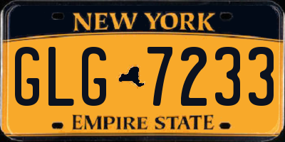NY license plate GLG7233