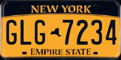 NY license plate GLG7234