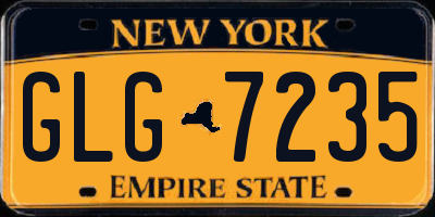 NY license plate GLG7235