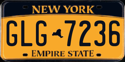 NY license plate GLG7236