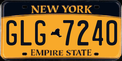 NY license plate GLG7240