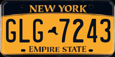 NY license plate GLG7243