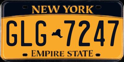 NY license plate GLG7247