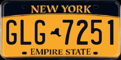 NY license plate GLG7251