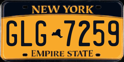 NY license plate GLG7259