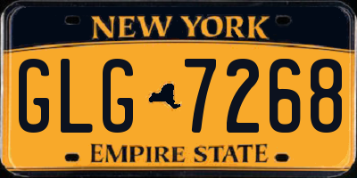 NY license plate GLG7268