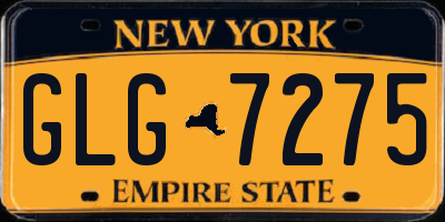 NY license plate GLG7275