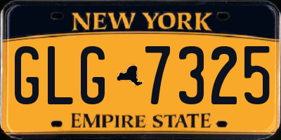 NY license plate GLG7325