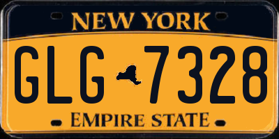 NY license plate GLG7328