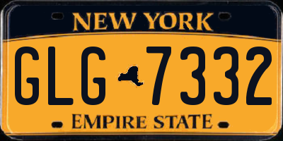 NY license plate GLG7332