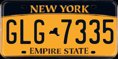 NY license plate GLG7335
