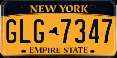 NY license plate GLG7347