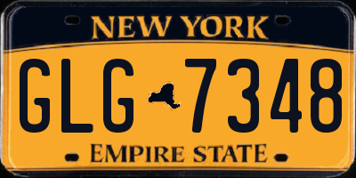 NY license plate GLG7348